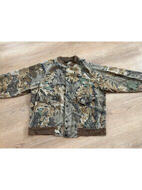 Vintage Spartan Real Tree Hunting Jacket Button Down Mens Large